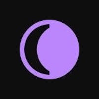 a purple circle on a black background